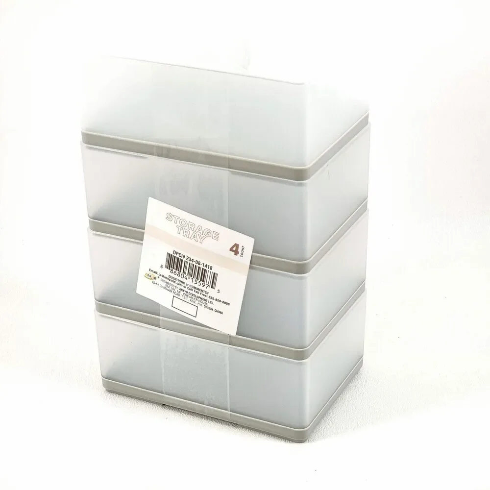 7 Pieces Storage Tray Organizer Set From Target Gray Plastic Brand New‎